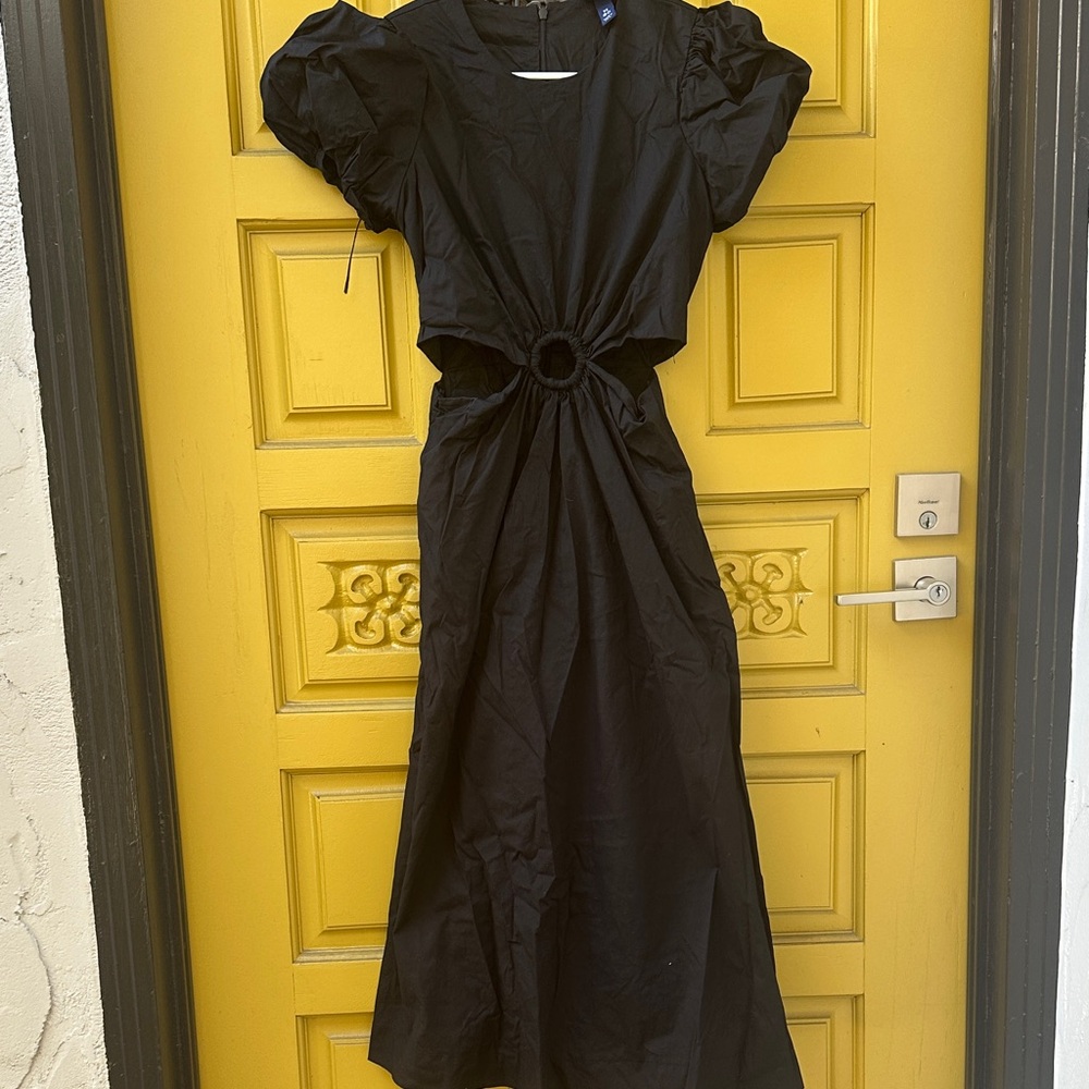Scoop NYC Black Long Sleeve Dress with Puff Sleeves